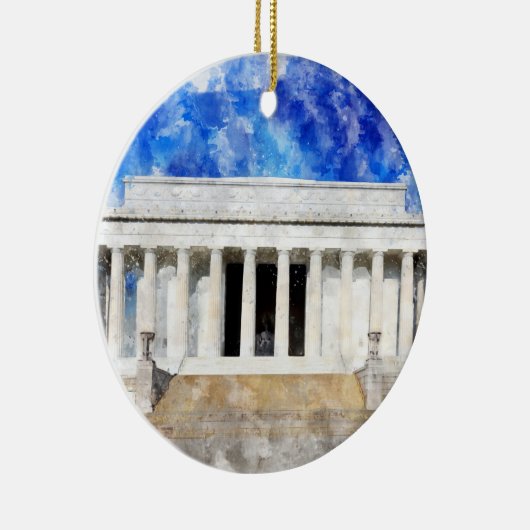 Lincoln Memorial gevel in waterverf Keramisch Ornament (Rechts)