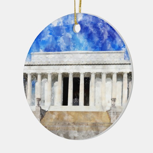 Lincoln Memorial gevel in waterverf Keramisch Ornament (Links)