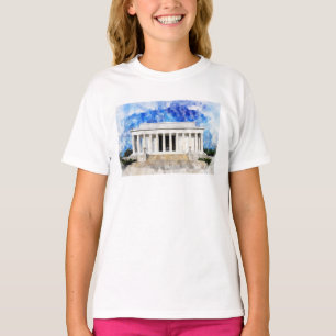 Lincoln Memorial gevel in waterverf T-shirt