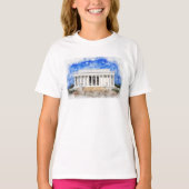 Lincoln Memorial gevel in waterverf T-shirt (Voorkant)