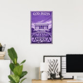 Lincoln Memorial - God Bless America Poster (Thuiskantoor)