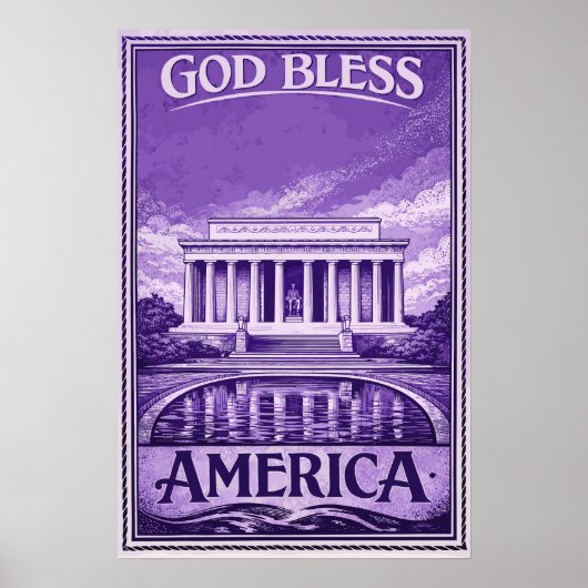 Lincoln Memorial - God Bless America Poster (Voorkant)
