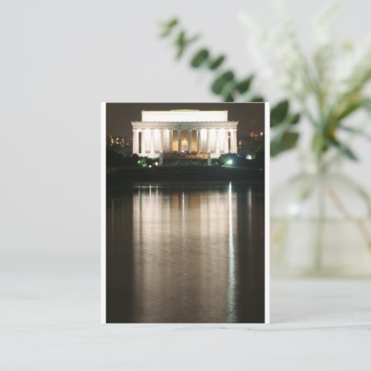 Lincoln Memorial Night Reflection Briefkaart (Staand voorkant)