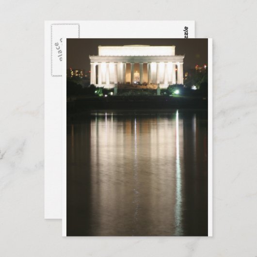 Lincoln Memorial Night Reflection Briefkaart (Voorkant / Achterkant)