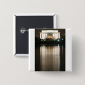 Lincoln Memorial Night Reflection Vierkante Button 5,1 Cm (Voorkant /achterkant)