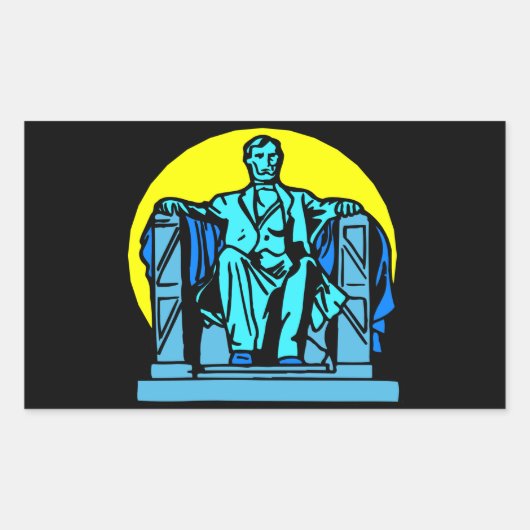 Lincoln Memorial Rechthoekige Sticker (Voorkant)