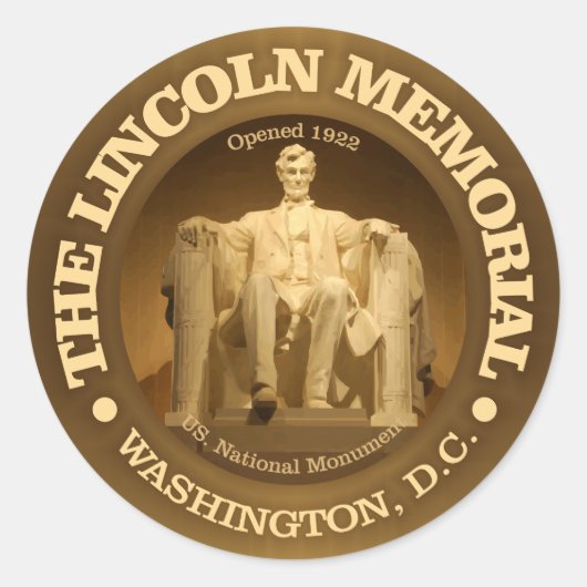 Lincoln Memorial Ronde Sticker (Voorkant)