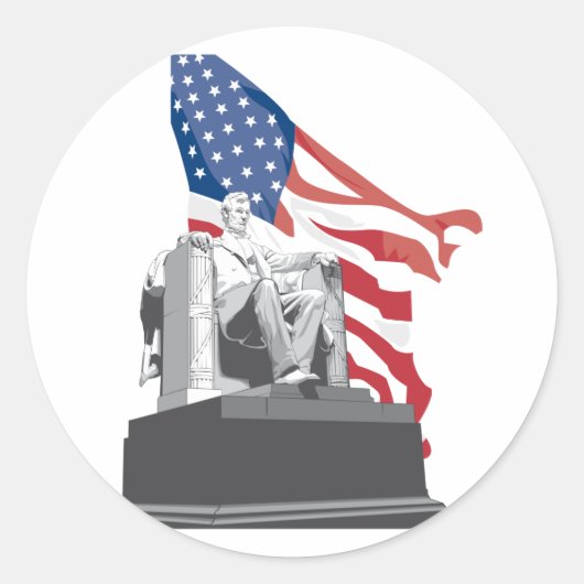 lincoln memorial ronde sticker (Voorkant)