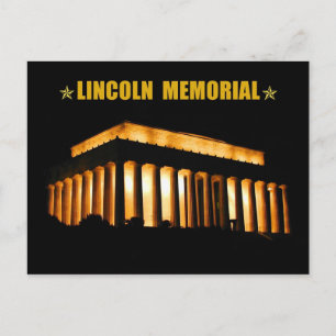 Lincoln Memorial 's nachts, Washington D.C. Briefkaart