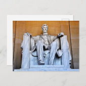 Lincoln Memorial Standbeeld, Washington D.C. Briefkaart (Voorkant / Achterkant)