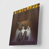 Lincoln Memorial Statue with Inscription Vierkante Klok (Hoek)