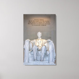 Lincoln Memorial Statue with Quote Inscription can Canvas Afdruk