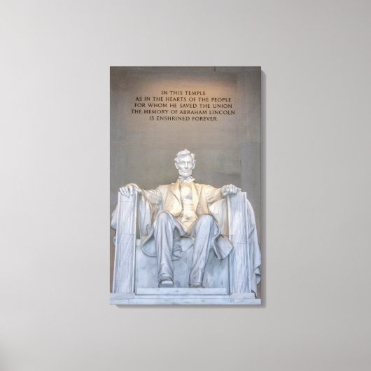 Lincoln Memorial Statue with Quote Inscription can Canvas Afdruk (Voorkant)