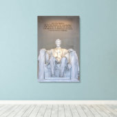 Lincoln Memorial Statue with Quote Inscription can Canvas Afdruk (Insitu (Houten vloer))