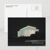 Lincoln Memorial tijdens de nacht van Washington D Briefkaart (Voorkant / Achterkant)