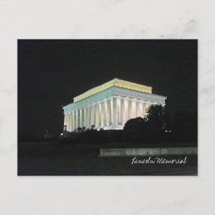 Lincoln Memorial tijdens de nacht van Washington D Briefkaart