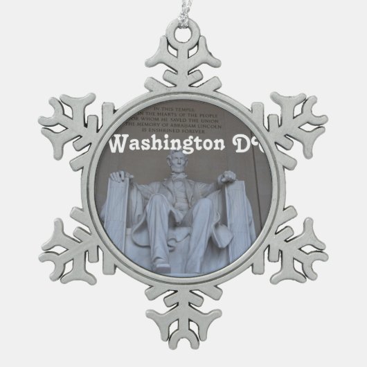 Lincoln Memorial Tin Sneeuwvlok Ornament (Voorkant)
