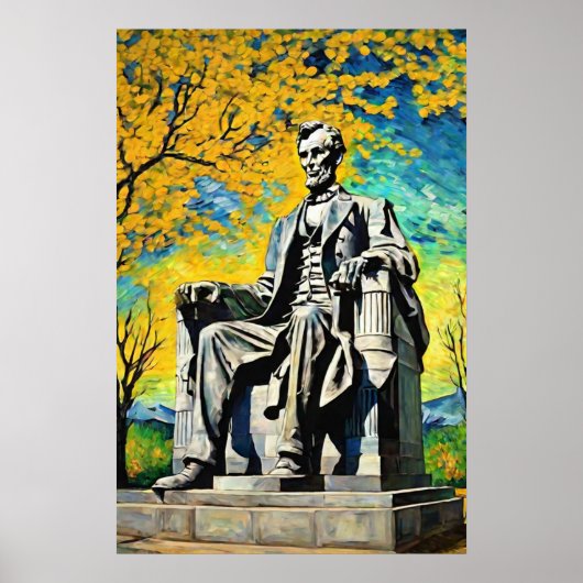 Lincoln Memorial Van Gogh Schilderkunst Poster (Voorkant)