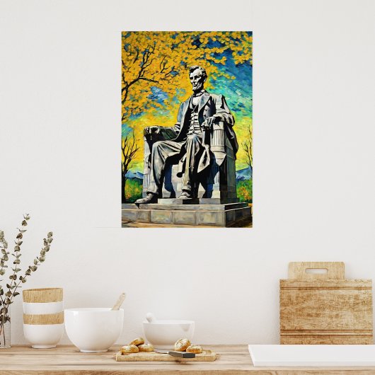 Lincoln Memorial Van Gogh Schilderkunst Poster (Keuken)