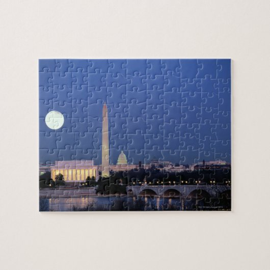 Lincoln Memorial, Washington Monument, VS Legpuzzel (Horizontaal)