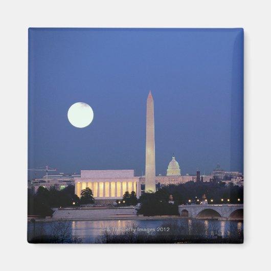 Lincoln Memorial, Washington Monument, VS Magneet (Voorkant)