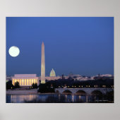Lincoln Memorial, Washington Monument, VS Poster (Voorkant)