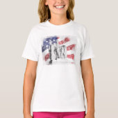 Lincoln Memorial waterverf Amerikaanse vlag zwaaie T-shirt (Voorkant)
