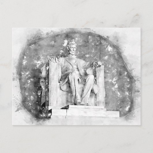 Lincoln Memorial waterverf Briefkaart (Voorkant)