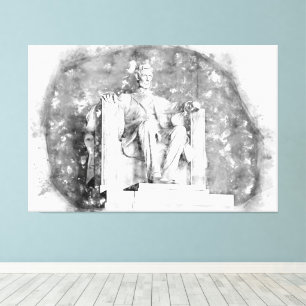 Lincoln Memorial waterverf Canvas Afdruk