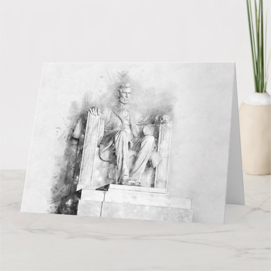 Lincoln Memorial waterverf en potloodtekening Bedankkaart (Voorkant)