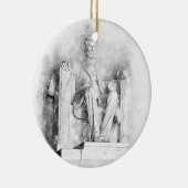 Lincoln Memorial waterverf en potloodtekening Keramisch Ornament (Rechts)