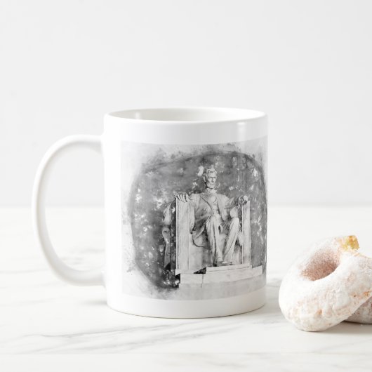 Lincoln Memorial waterverf Koffiemok (Met donut)
