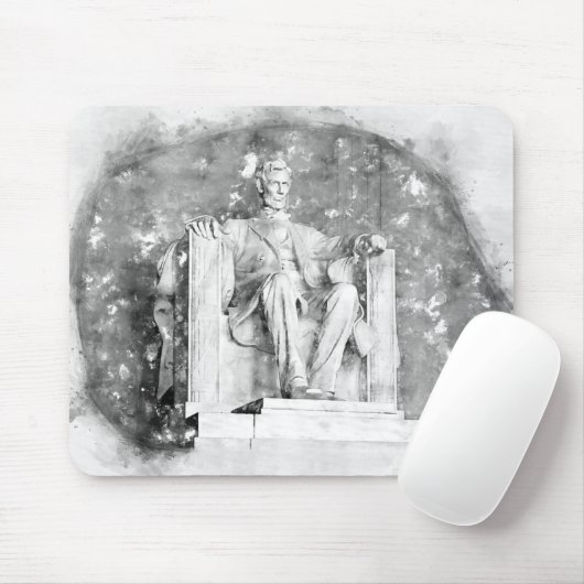Lincoln Memorial waterverf Muismat (Met muis)