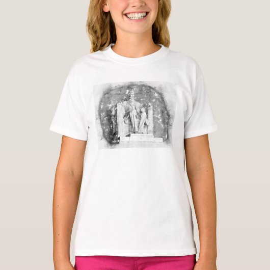 Lincoln Memorial waterverf T-shirt (Voorkant)