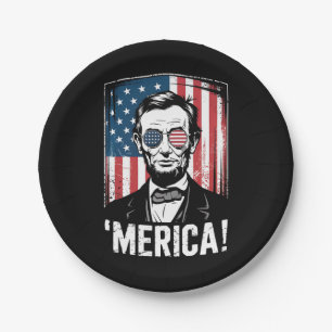 Lincoln Merica 4 juli Amerikaanse vlag vintage Papieren Bordje