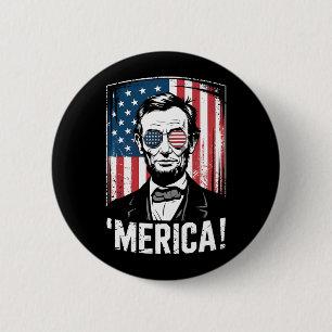 Lincoln Merica 4 juli Amerikaanse vlag vintage Ronde Button 5,7 Cm