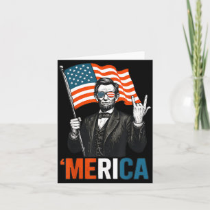 Lincoln Merica Rock Grappig 4 juli Amerikaans Kaart