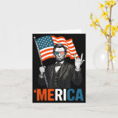 Lincoln Merica Rock Grappig 4 juli Amerikaans Kaart (Gele Bloem)