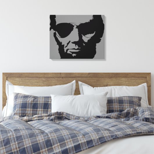 Lincoln met Aviator Sunbril (zwart) Canvas Afdruk (Insitu (Slaapkamer))