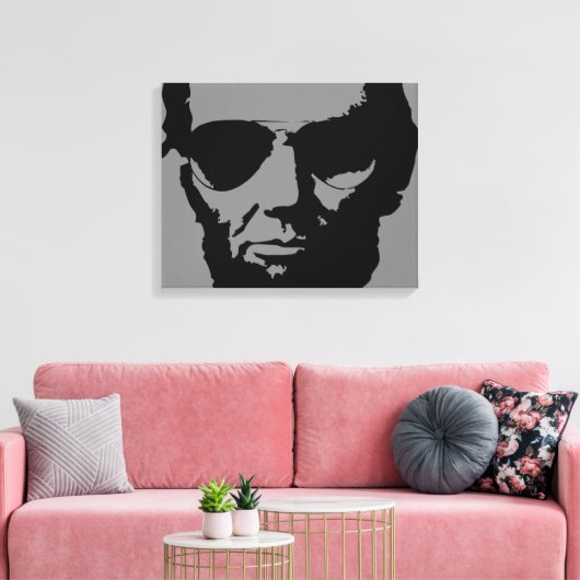 Lincoln met Aviator Sunbril (zwart) Canvas Afdruk (Insitu (Woonkamer))