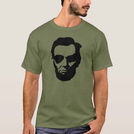 Lincoln met Aviator Sunbril - Zwart T-shirt (Voorkant)