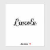 Lincoln Naam - Handgeschreven kalligrafie Sticker (Vel)