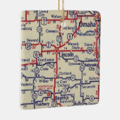 Lincoln NE  kaart Keramisch Ornament (Rechts)