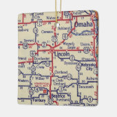 Lincoln NE  kaart Keramisch Ornament (Links)