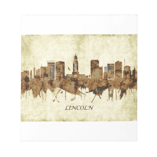 Lincoln Nebraska Cityscape Notitieblok (Voorkant)