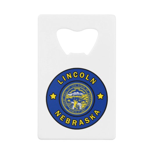 Lincoln Nebraska Creditkaart Flessenopener (Voorkant)