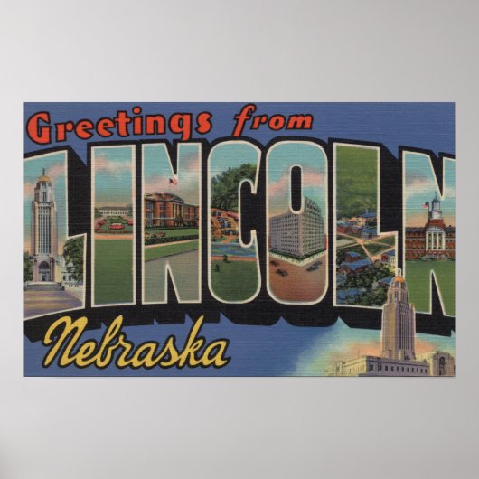 Lincoln, Nebraska - grote letterscènes Poster (Voorkant)