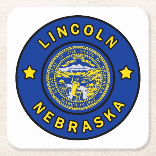 Lincoln Nebraska Kartonnen Onderzetters (Voorkant)