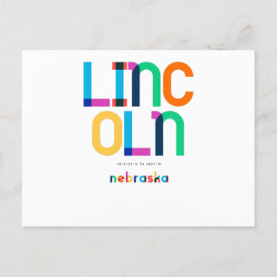 Lincoln Nebraska Mid Century, Pop Art, Briefkaart