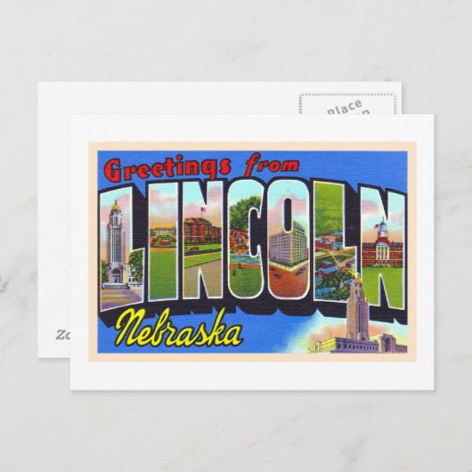 Lincoln Nebraska NE  groot Briefkaart (Voorkant / Achterkant)